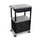 Luxor AV Cart - 42"H - Three Shelves with Cabinet, Drawer and Electric WT42GYC2E-B/WTD - alternate 2